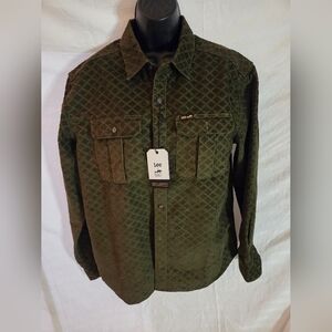 Lee Men's Olive Green Corduroy Shirt Jacket